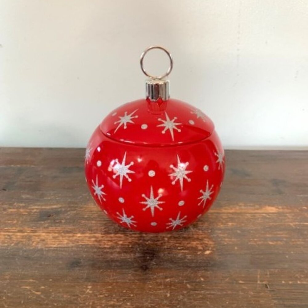 Red Christmas Blub Cookie Jar